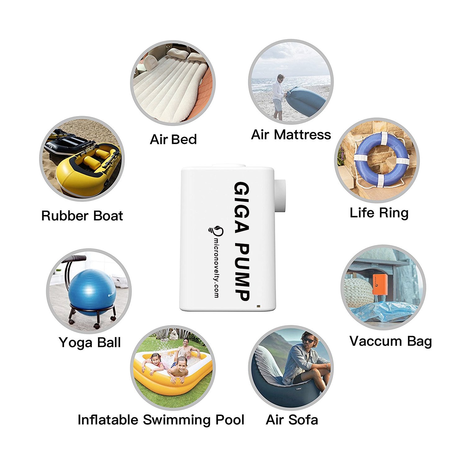 GIGA PUMP 1.0 Portable Air Pump for Air Mattress Swimming Rings
