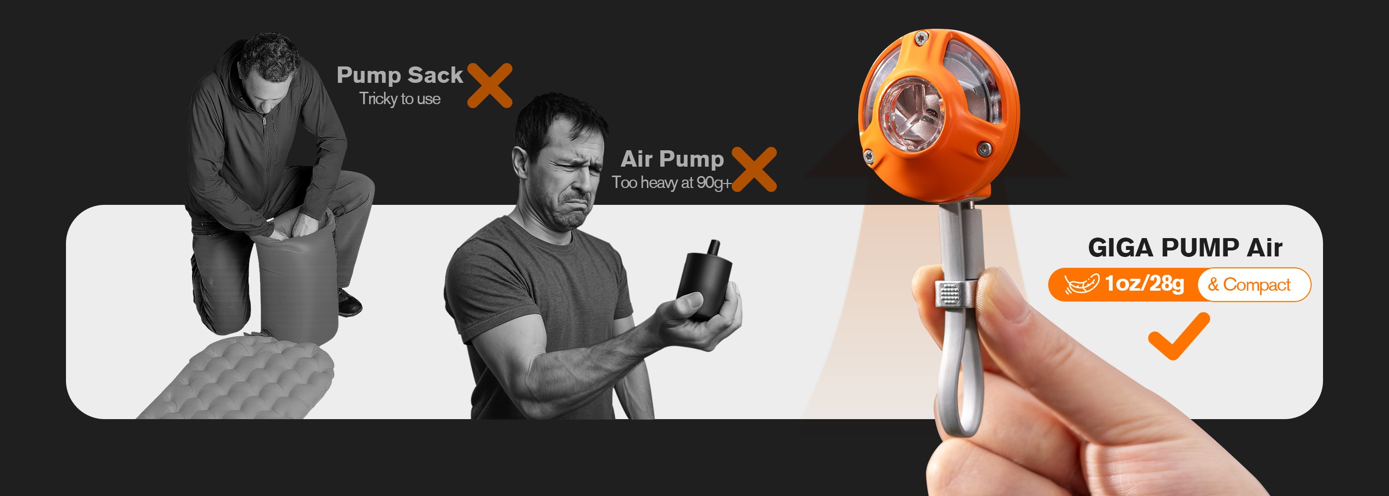 GIGA PUMP Air - The World's Lightest Air Pump Only 1oz