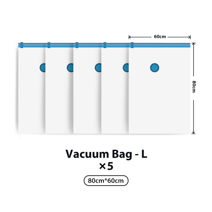 5 Pack Vacuum Storage Bags for clothes pillows and blankets etc.
